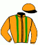 casaque portée par Trullier T. jockey du cheval de course TAMBOOTIE (IE), information pmu ZETURF