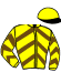 casaque portée par Desmigneux F. jockey du cheval de course HAMOUR DE SISSI, information pmu ZETURF