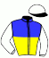 casaque portée par Ouvrie F. jockey du cheval de course JOCKSTRAP, information pmu ZETURF