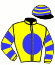 casaque portée par Pouchin A. jockey du cheval de course HELLO IS YOU, information pmu ZETURF