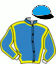 casaque portée par Desmigneux F. jockey du cheval de course GUST ELJI, information pmu ZETURF