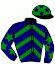 casaque portée par Piton Lou. jockey du cheval de course JOLIE PLANTE, information pmu ZETURF