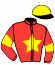 casaque portée par Ouvrie F. jockey du cheval de course HEROS DE BANVILLE, information pmu ZETURF