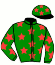 casaque portée par Van Ghelewe Bjo. jockey du cheval de course ELTON TRAFO, information pmu ZETURF