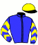 casaque portée par Bizoux O. jockey du cheval de course JUST LIKE YOU, information pmu ZETURF