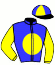 casaque portée par Moisan J. jockey du cheval de course LA DIVA D'ALBEN, information pmu ZETURF