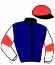 casaque portée par Mlle Anna Van Den Troost jockey du cheval de course SEVEN O SEVEN, information pmu ZETURF