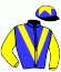 casaque portée par Bachelot T. jockey du cheval de course THINDY, information pmu ZETURF