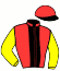 casaque portée par Colas Mlle M. jockey du cheval de course ISTICIA JENILOU, information pmu ZETURF