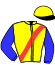 casaque portée par Van Den Putte Jr J. jockey du cheval de course HOOK DE BEAULIEU, information pmu ZETURF
