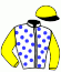 casaque portée par Chuette Mlle S. jockey du cheval de course INTISAR, information pmu ZETURF