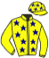 casaque portée par Rousseau L. jockey du cheval de course TEMPO, information pmu ZETURF