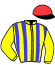 casaque portée par Vilchien A. jockey du cheval de course SANTO, information pmu ZETURF