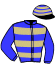 casaque portée par Rousset Y. jockey du cheval de course GOLDEN GLOBE, information pmu ZETURF