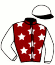 casaque portée par Santiago Mlle D. jockey du cheval de course BLACK PANTHER, information pmu ZETURF