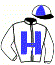 casaque portée par Velon Mlle M. jockey du cheval de course FELIPPO, information pmu ZETURF