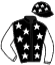 casaque portée par Santiago Mlle D. jockey du cheval de course RUE DE VOLGA, information pmu ZETURF