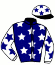 casaque portée par Provost D. jockey du cheval de course MOONWALK STEP, information pmu ZETURF