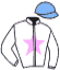 casaque portée par Raffestin J. jockey du cheval de course KALMIO DE LOU, information pmu ZETURF