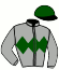 casaque portée par Poirier Mlle C. jockey du cheval de course NUANCE DE TROIS (FR), information pmu ZETURF