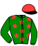 casaque portée par Lucas H. jockey du cheval de course ETOILE DU MOU (AQ), information pmu ZETURF