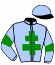 casaque portée par D' Andigne O. jockey du cheval de course LUNAIRE (FR), information pmu ZETURF