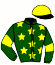 casaque portée par D' Andigne O. jockey du cheval de course IDEAL DE L'AIR, information pmu ZETURF