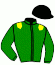 casaque portée par Bourgeais A. jockey du cheval de course WHITE GLORY, information pmu ZETURF