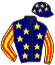 casaque portée par Velon Mlle M. jockey du cheval de course PHILIPPO, information pmu ZETURF