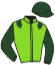casaque portée par Subias A. jockey du cheval de course EURYTHMICAL, information pmu ZETURF