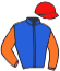 casaque portée par Seguy V. jockey du cheval de course COLOMBIER, information pmu ZETURF
