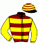 casaque portée par Lefebvre Mr C. jockey du cheval de course DON DU CIEL, information pmu ZETURF