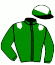 casaque portée par Juteau R. jockey du cheval de course FELIX FELICIS, information pmu ZETURF