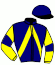 casaque portée par Plessis B. jockey du cheval de course ECLAIR D'ATTAQUE, information pmu ZETURF