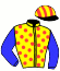 casaque portée par Rousseau L. jockey du cheval de course ZARKAN, information pmu ZETURF