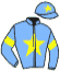 casaque portée par Trullier T. jockey du cheval de course LA FRENCHIE, information pmu ZETURF