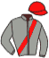 casaque portée par Raffestin J. jockey du cheval de course KALMIO DE LOU, information pmu ZETURF casaque portée par Raffestin J. jockey du cheval de course KALMIO DE LOU, information pmu ZETURF