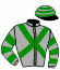 casaque portée par Demuro C. jockey du cheval de course ADHAFERA (IE), information pmu ZETURF