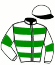 casaque portée par Grosbois C. jockey du cheval de course MISS MARPLE (FR), information pmu ZETURF