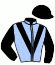 casaque portée par Mendizabal I. jockey du cheval de course AURA BLUE (IE), information pmu ZETURF