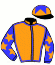 casaque portée par Bails Mlle L. jockey du cheval de course CALACONTA, information pmu ZETURF
