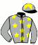 casaque portée par Trullier T. jockey du cheval de course DANDY RIVER, information pmu ZETURF