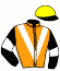casaque portée par Spencer J.P. jockey du cheval de course ASPEN GROVE, information pmu ZETURF