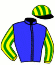 casaque portée par Madamet A. jockey du cheval de course FUCHSIA, information pmu ZETURF