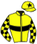 casaque portée par Velon Mlle M. jockey du cheval de course DEEP HOPE, information pmu ZETURF