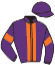 casaque portée par Mangione R. jockey du cheval de course PRESAGE NOCTURNE, information pmu ZETURF