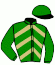 casaque portée par Santiago Mlle D. jockey du cheval de course JORDAN BAKER, information pmu ZETURF