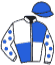 casaque portée par Boisseau L. jockey du cheval de course MELBORA, information pmu ZETURF