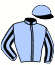 casaque portée par D' Andigne O. jockey du cheval de course ALVALDI, information pmu ZETURF