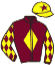 casaque portée par Pouchin A. jockey du cheval de course BELLE, information pmu ZETURF